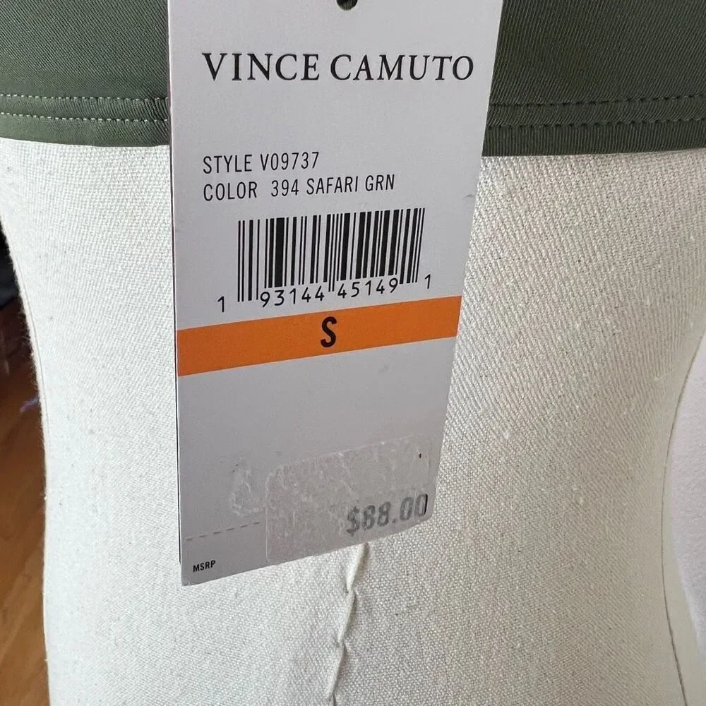Vince Camuto Serengeti  Ring Cutout Halter Top Safari Green Size Small